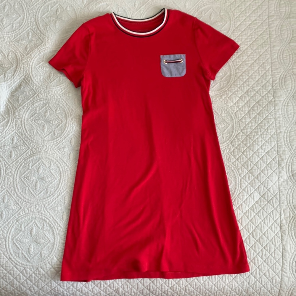 Red T-shirt dress